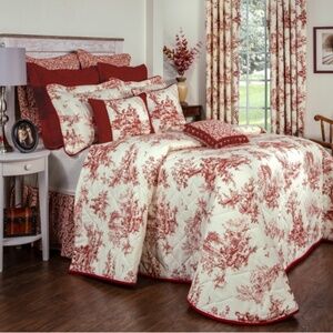 NEW 2 VINTAGE RARE CRACKER BARREL FRENCH TOILE PILLOW CASES SHAMS COUNTRY QUILT